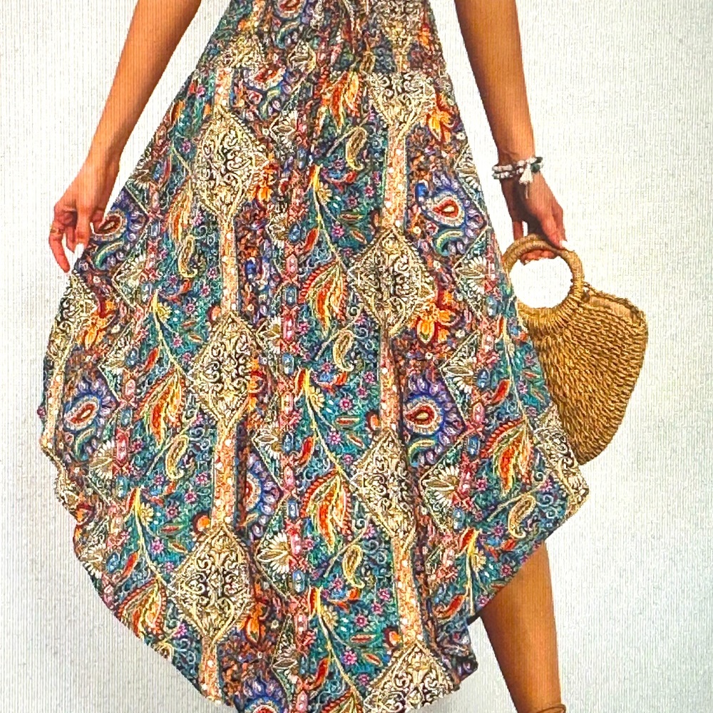 New Paisley Print Maxi Skirt - Picture 2 of 3